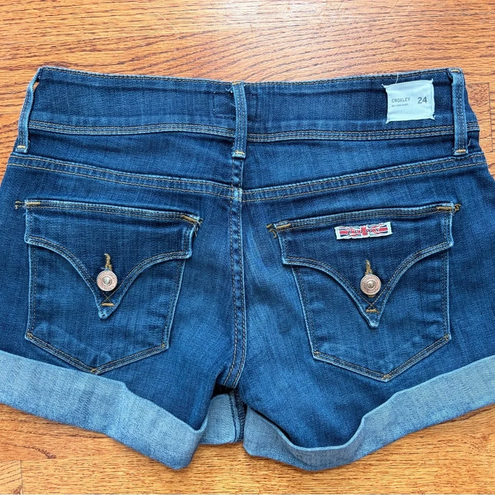 Hudson Jeans Indigo Rolled Hem Denim Shorts